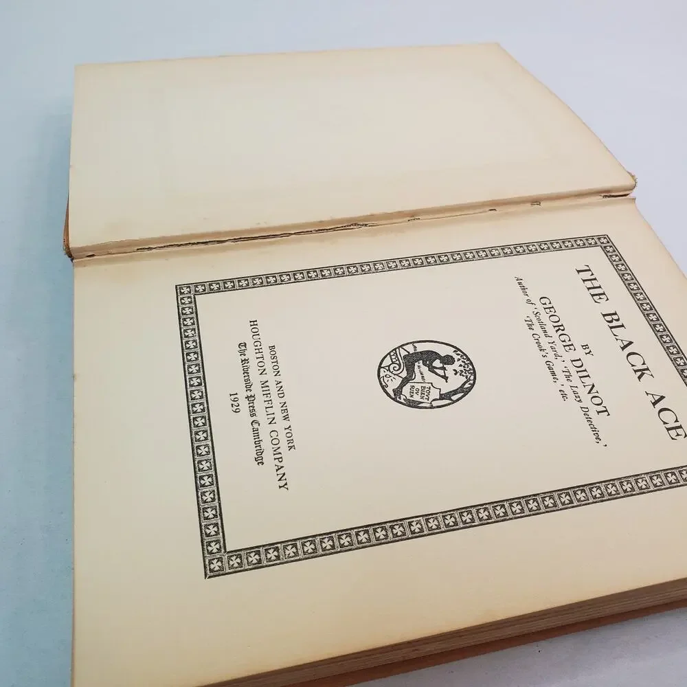 The Black Ace by George Dilnot (1st Ed) Hardcover No DJ 1929 Houghton Mifflin